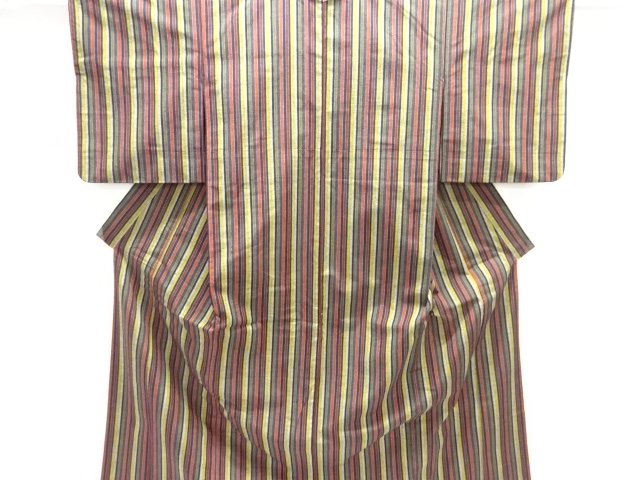 JAPANESE KIMONO / TSUMUGI / WOVEN STRIPE